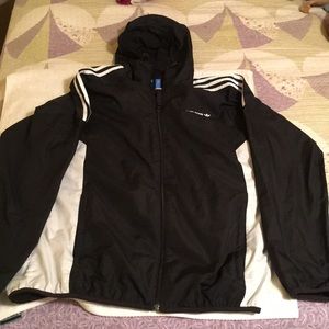 Black and white adidas windbreaker