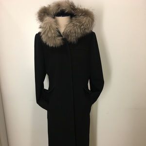 Michael Kors Wool Coat with fur trim hood