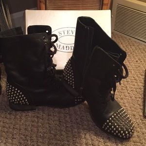 Studded black boots from Steve Madden
