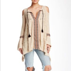 Free People boho cold shoulder tunic