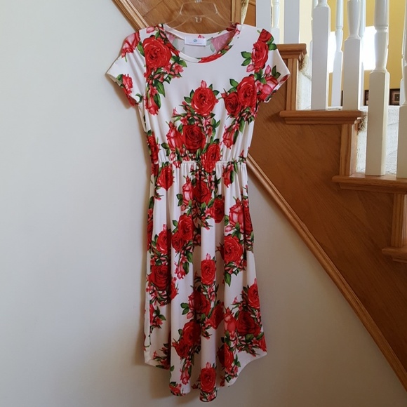 Ivory Floral Midi Dress - Picture 3 of 6