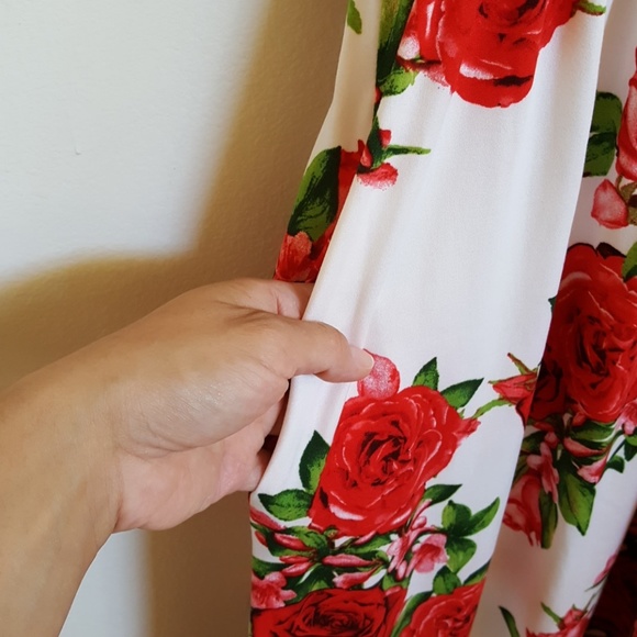 Ivory Floral Midi Dress - Picture 5 of 6
