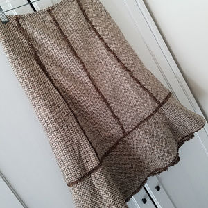 LOFT sz 6P brown and cream tweed skirt