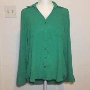 NWT green button down Express shirt