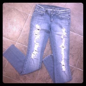 BEBE ripped skinny jeans