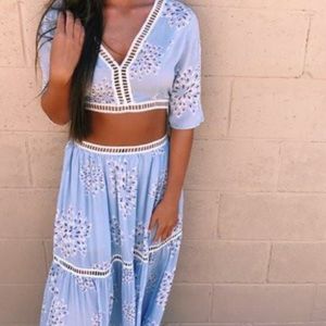 Boutique 2 piece top and skirt