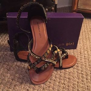 Madden Girl gold studded sandals