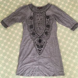 Embroidered Gray Lyza Byrd Boutique Dress