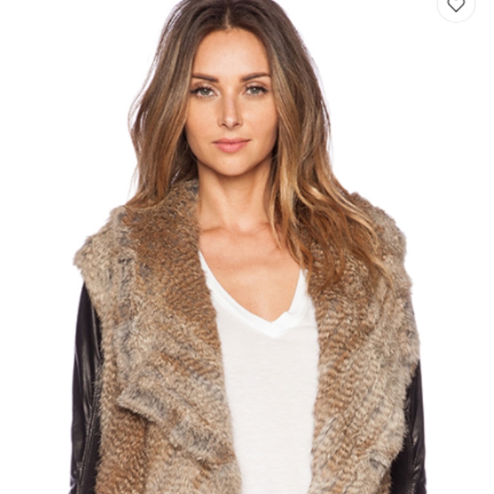 Real/ authentic rabbit fur and leather JUNE Jacket
