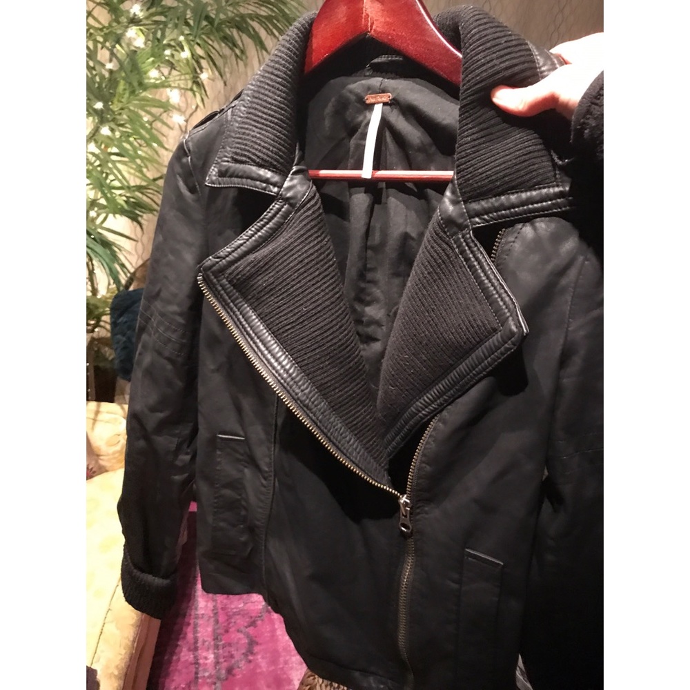 Free People ✨🌿 Black Vegan Leather Jacket