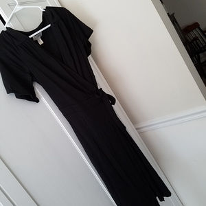 LOFT sz 6 black wrap dress, short sleeves