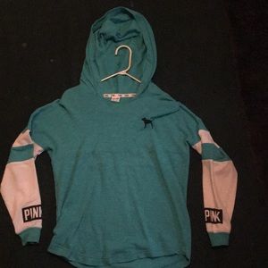 teal "pink" sweatshirt