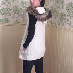 Michael Kors Faux Fur Knit Vest