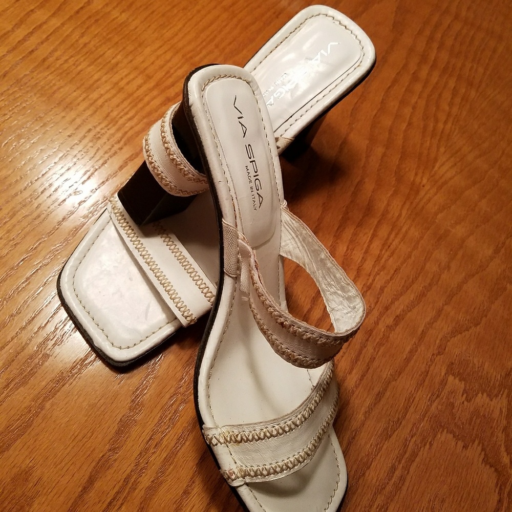 White and gold sandal
