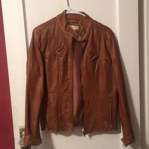 Brown leather jacket
