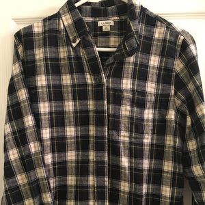 LL bean plaid flannel shirt