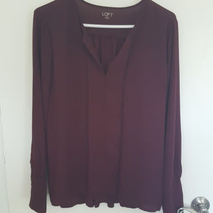 Loft Burgundy Long Sleeve L