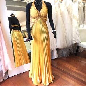 Yellow open back dress