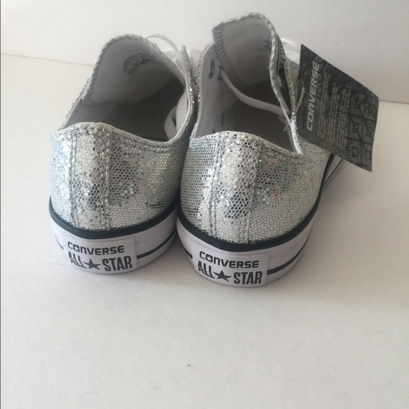 Converse Silver Glitter Chuck Taylor All Star Ox - Picture 4 of 7