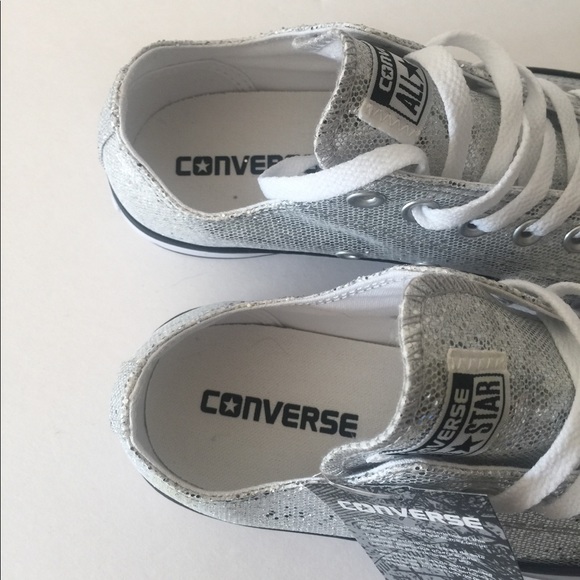 Converse Silver Glitter Chuck Taylor All Star Ox - Picture 5 of 7