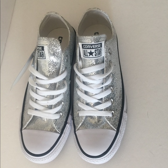 Converse Silver Glitter Chuck Taylor All Star Ox - Picture 3 of 7