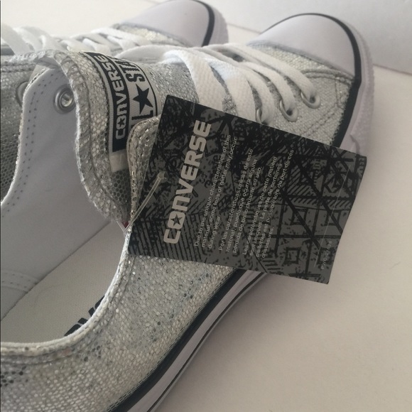 Converse Silver Glitter Chuck Taylor All Star Ox - Picture 7 of 7