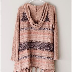 Ripcurl fringe beach style pink cardigan