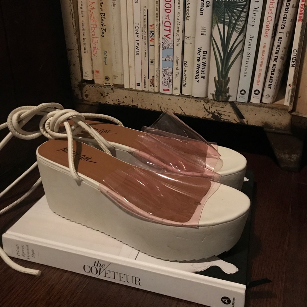 Nasty Gal White Flatform with Vinyl