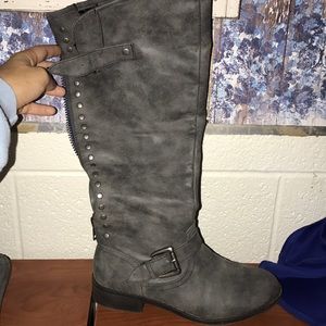 Grey Steve Madden Knee High Boots