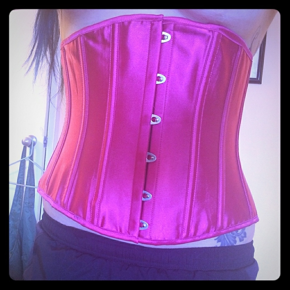 Pink underboob corset medium