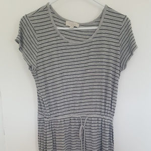 Grey and black stripped tshirt dress