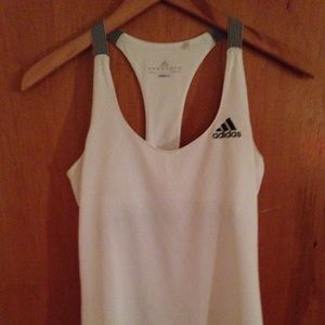 Adidas white loose racerback tank