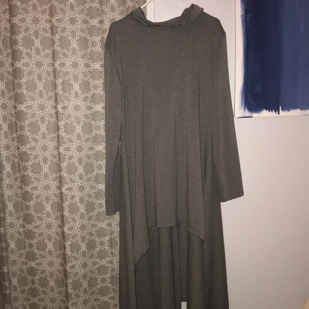 Boutique Gray Hi-Lo Hoodie Dress