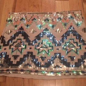 Express Aztec Sequin Elastic skirt
