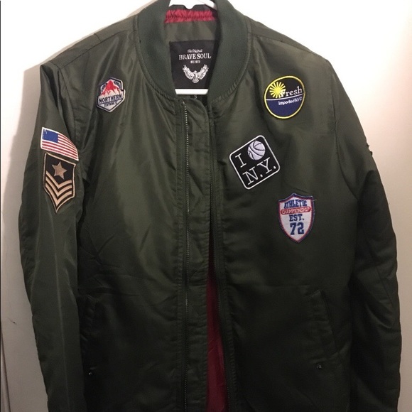 Men's Patched Bomber Jacket - Picture 1 of 2