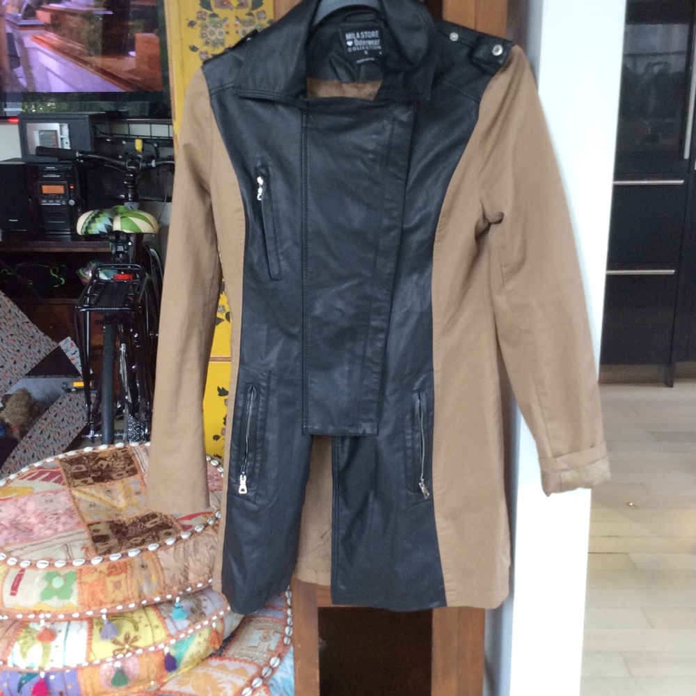 Black and beige Trent coat