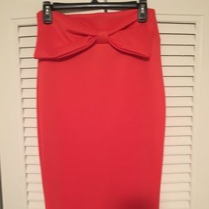 Body Central size medium coral skirt with bow