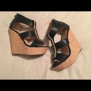 Black Sandal wedges size 8.5