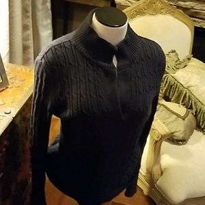 Navy Liz Sweater mock turtleneck
