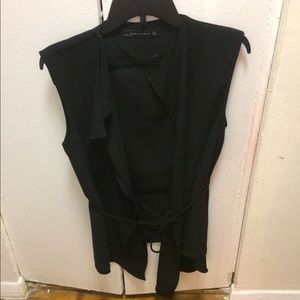 Zara top vest with asymmetrical lapel, size S