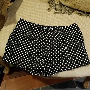Polka Dot Black, Cuffed 3 button shorts