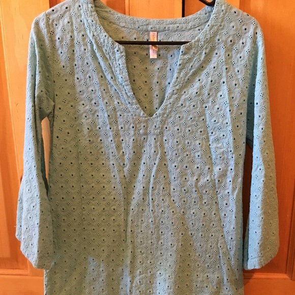 Anthropologie Tops - Anthropologie Helen Jon Blue Swim Tunic Cover New Anthropologie Tops - Anthropologie Helen Jon Blue Swim Tunic Cover New