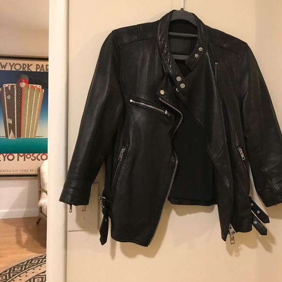 All Saints Jackets & Blazers - All Saints cropped leather Moto jacket motorcycle