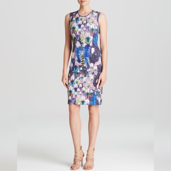 Cynthia Rowley Scuba Dress Feather Print - Picture 4 of 8