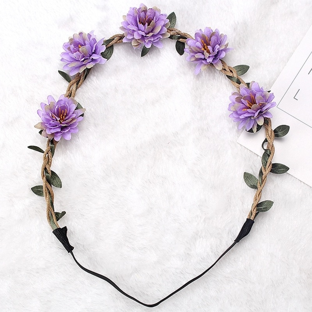 Purple flower headband