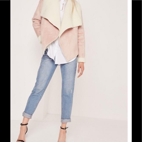 🎉HP 🎉LIGHT PINK faux suede shearling jacket coat - Picture 5 of 5