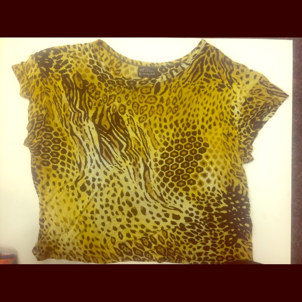 Torn Ronny Kobo tiger print jersey tee small