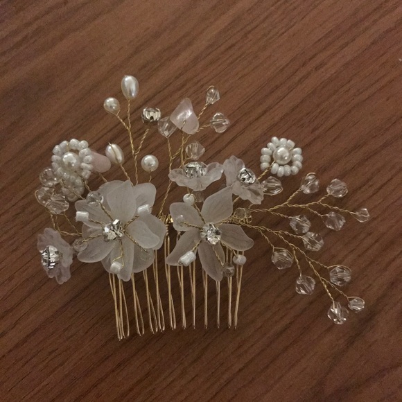 Romantic rose gold bridal hair comb romantic new main image 2