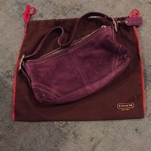 Suede coach purse