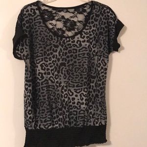 Cheetah print black top